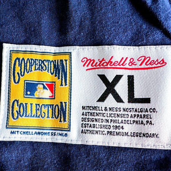 MITCHELL & NESS Men's Navy MLB New York Yankees Color Blocked Tee Size XL NEW - Picture 4 of 5